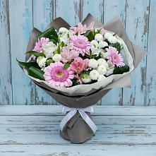 Букет цветов из:  Герберы, Альстромерии и Хризантемы #REPLACE_PRED# Тасеево