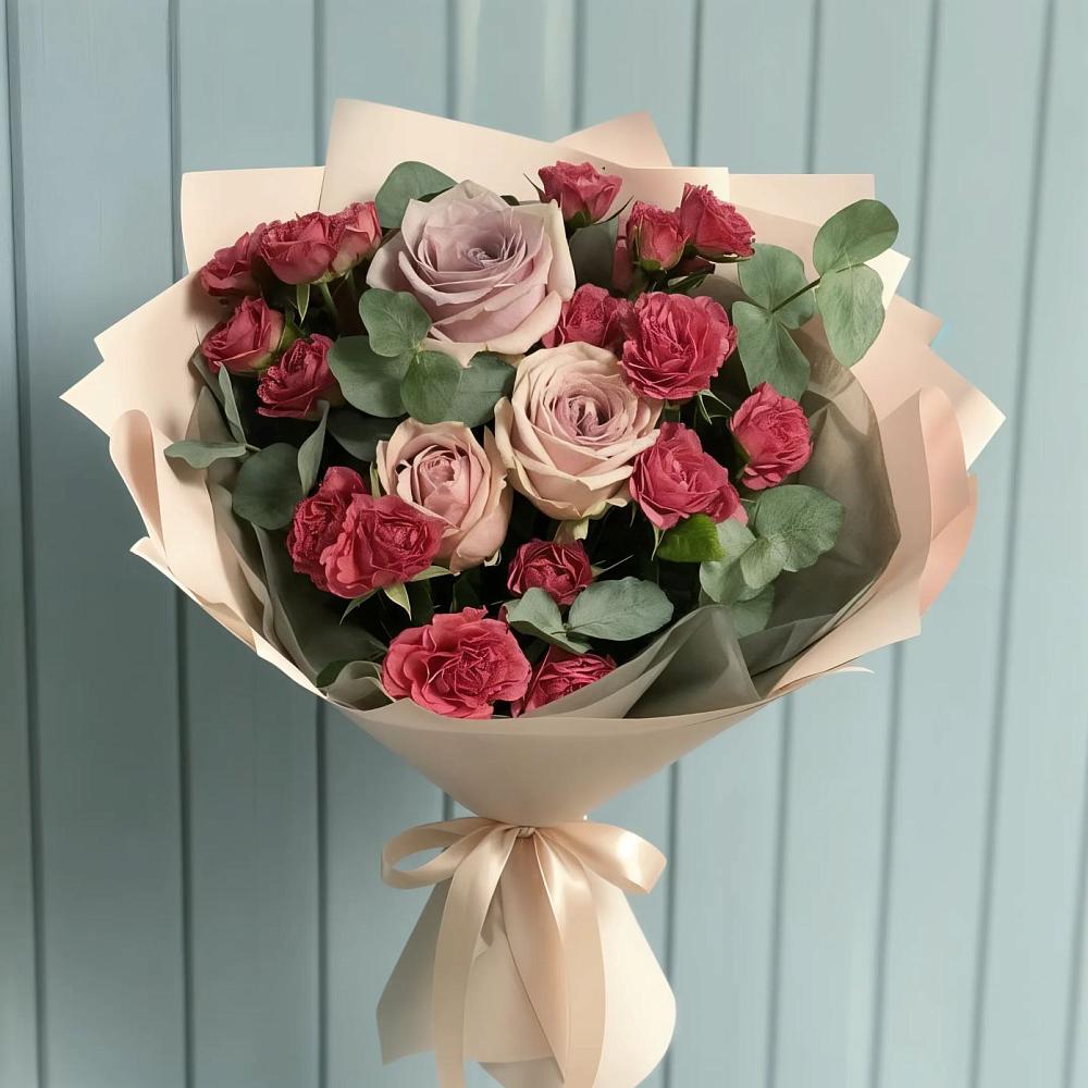 Букет цветов из: Гвоздики и Розы в Тасеево