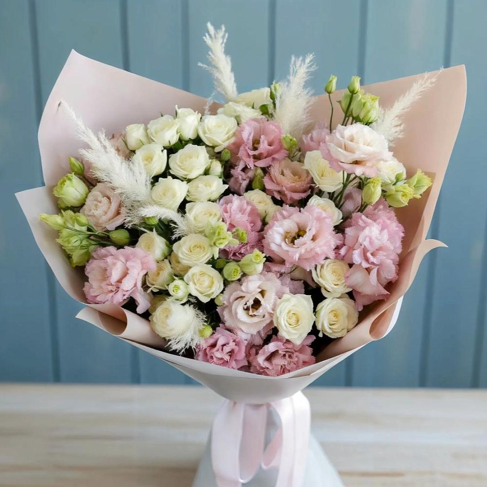 Букет цветов из: Альстромерии и Розы в Тасеево