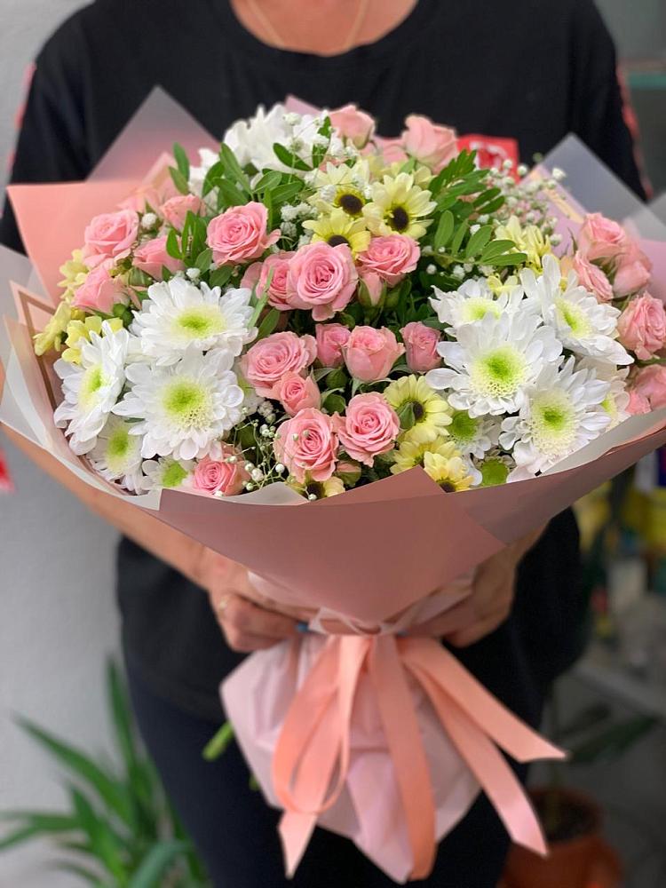 Букет цветов из: Розы и Хризантемы в Тасеево