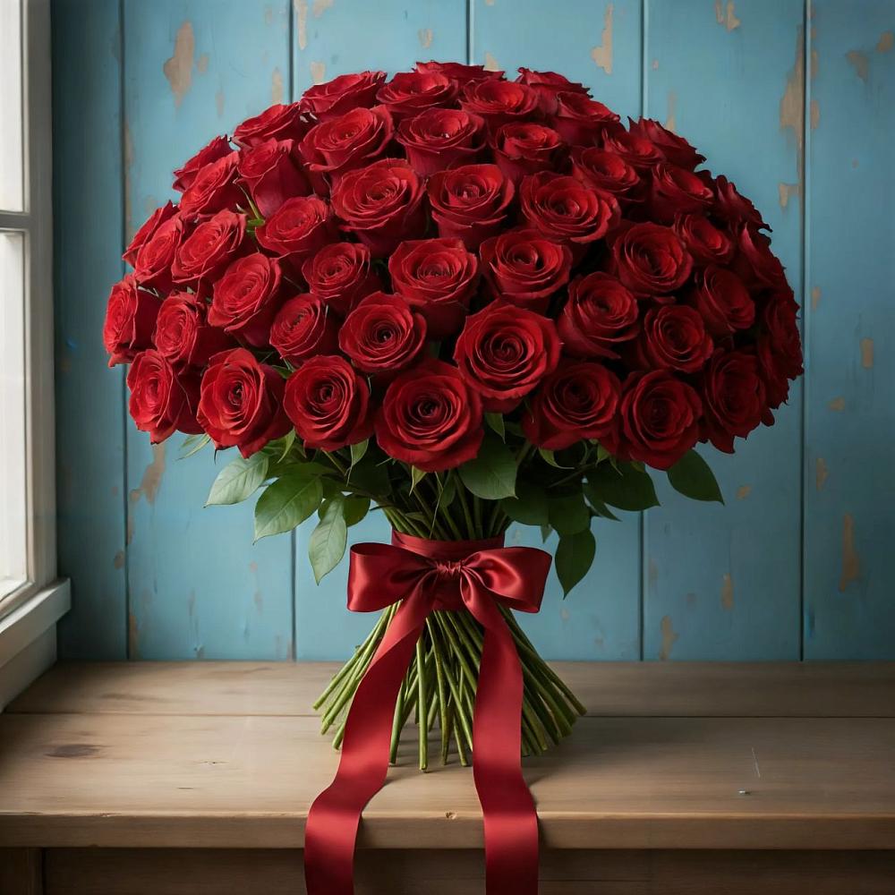 Букет Красные розы Блэк Меджик в Тасеево