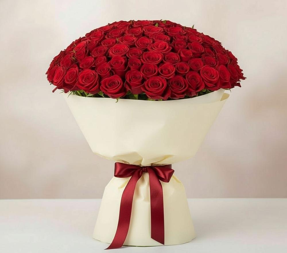 Букет 101 Красная роза Милано в Тасеево
