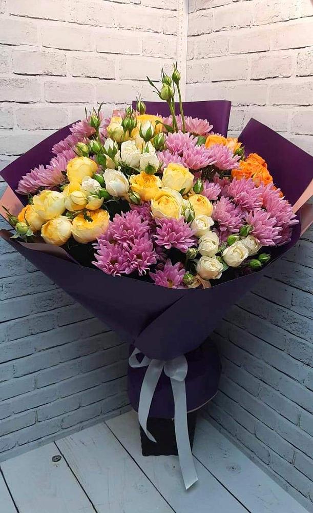 Букет цветов из: Хризантемы и Розы в Тасеево