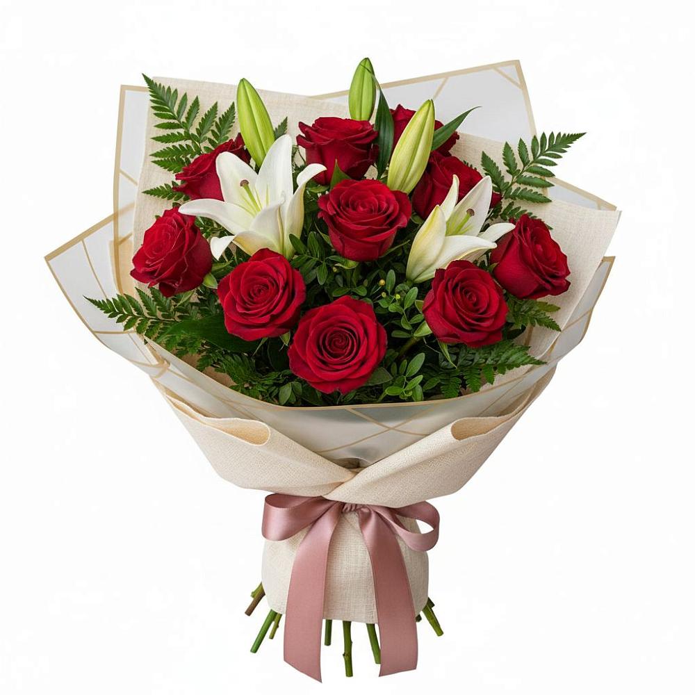 Букет цветов из: Лилии и Розы в Тасеево