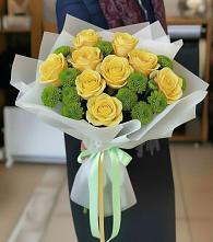 Букет цветов из:  Хризантемы и Розы в Тасеево
