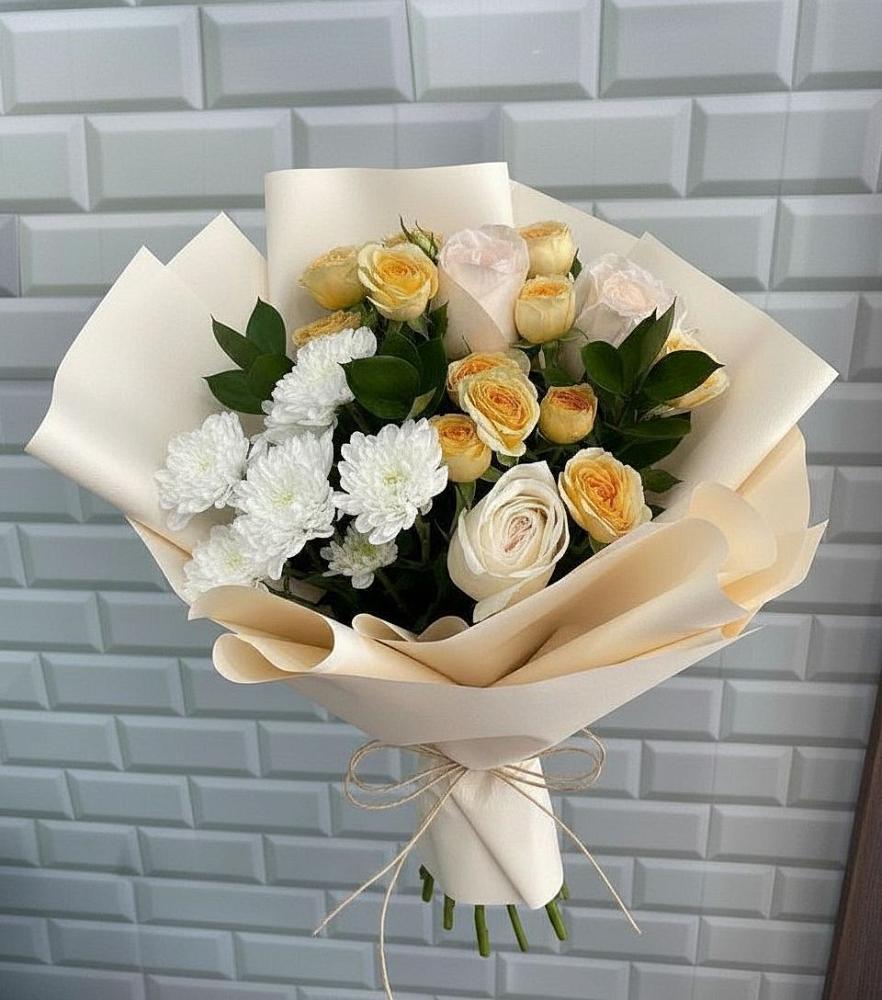 Букет цветов из: Розы и Хризантемы в Тасеево