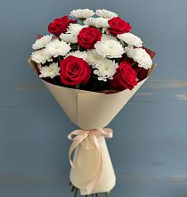 Букет цветов из:  Розы и Хризантемы в Тасеево