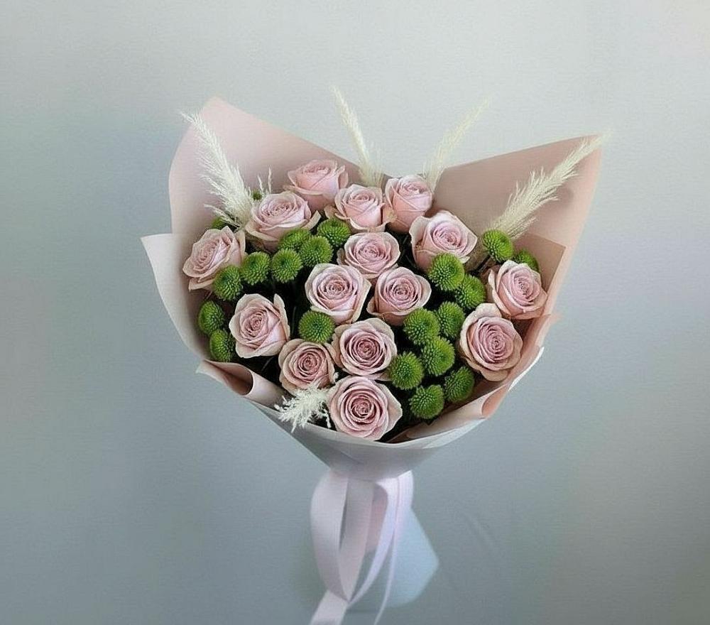 Букет цветов из: Розы и Хризантемы в Тасеево