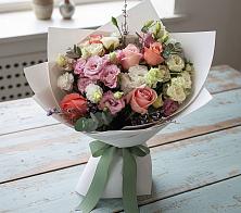 Букет цветов из:  Розы, Лизиантусы и Гвоздики #REPLACE_PRED# Тасеево