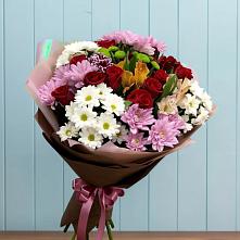 Букет цветов из:  Розы, Хризантемы и Альстромерии в Тасеево