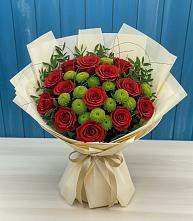 Букет цветов из:  Розы и Хризантемы в Тасеево