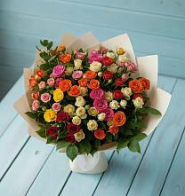 Букет Микс из разноцветных кустовых роз #REPLACE_PRED# Тасеево